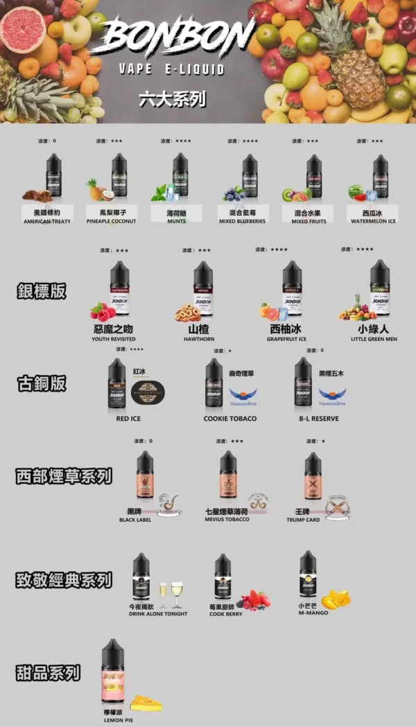 BONBON 邦邦系列 小菸油 30ML 台灣電子烟批發