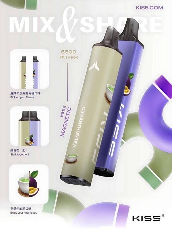 KIS5 6500口拋棄式電子煙 鎧斯一次性煙桿 MIX&SHARE